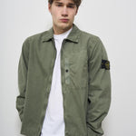 Camicia uomo verde con zip 1200032 S00WNV0159 STONE ISLAND 
