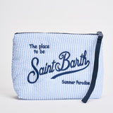 Pochette donna Aline a righe celeste e blu ALINESUCKER 00361L MC2 SAINT BARTH 