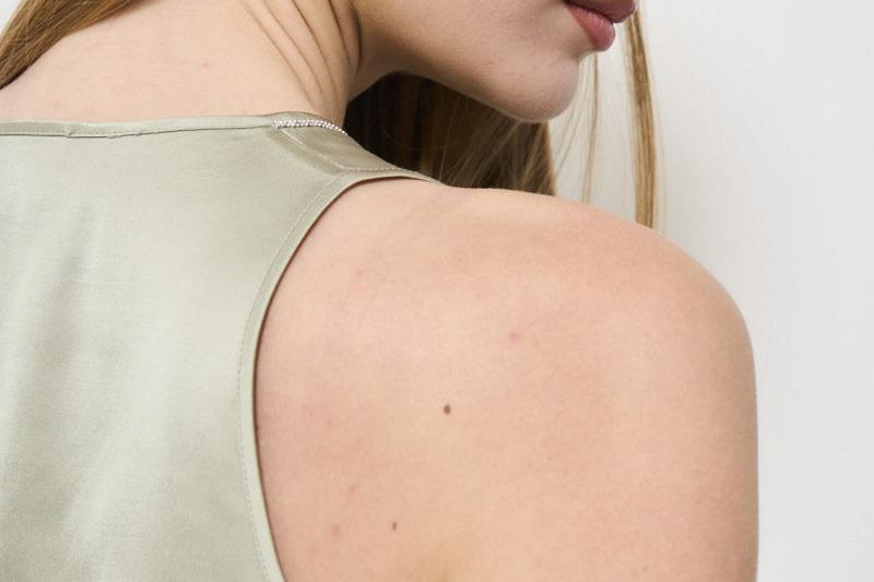 Top donna in raso salvia S08481 6638035 PESERICO 