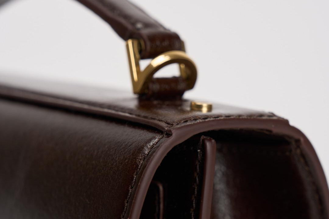 Borsa donna Venezia bag in pelle laminata testa di moro GWA00467 A00074955357 GOLDEN GOOSE 