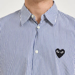 Camicia uomo a righe bianco e blu B018 BLUE COMME DES GARCON PLAY 