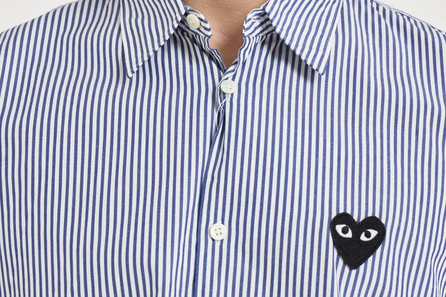 Camicia uomo a righe bianco e blu B018 BLUE COMME DES GARCON PLAY 