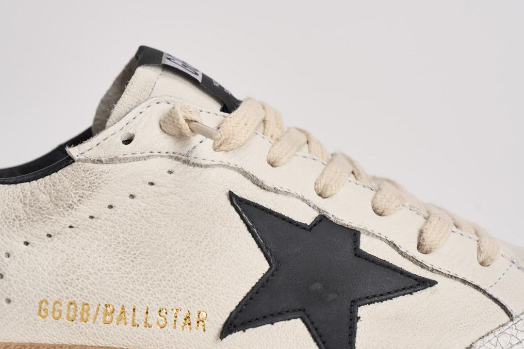 Sneakers uomo ball-star bianca e nero GMF00117 F00377110283 GOLDEN GOOSE 