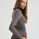 Dolcevita donna tortora a costine D512552X LEILA024CASTAGNA P.a.r.o.s.h. 