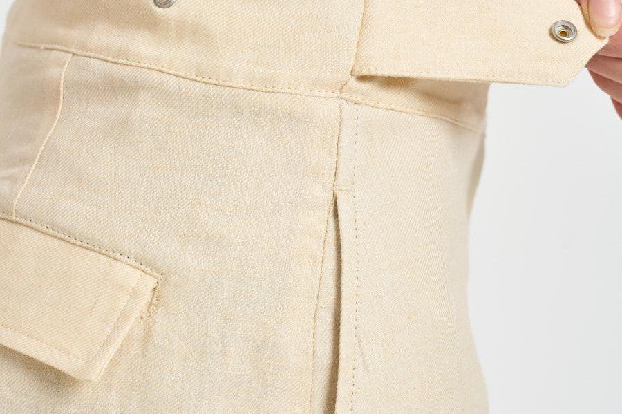 Bermuda donna in lino panna 171954 D7058304 INCOTEX 