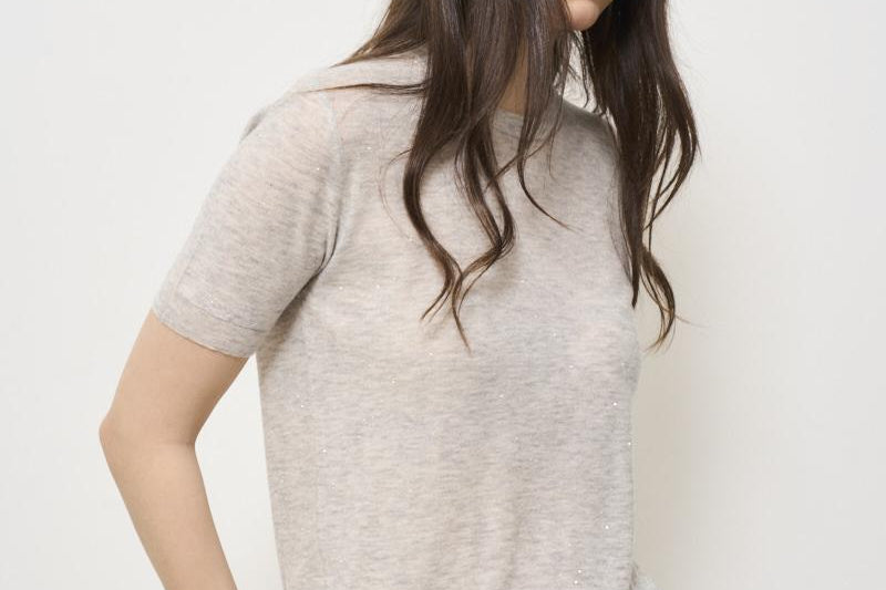 T-shirt donna grigia girocollo B02021 B0218 ROBERTO COLLINA 