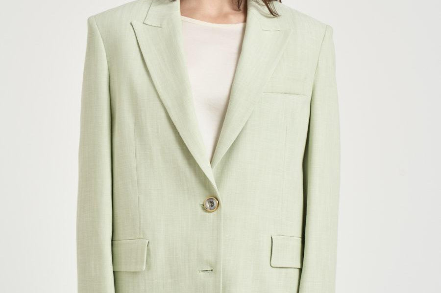 Giacca donna monopetto verde pastello 106529A2W6 FAITHS79 PINKO 