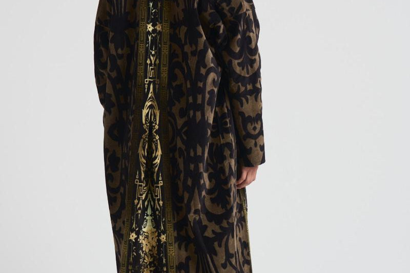Cappotto lungo Revdox in fantasia nero 12438 516458 PIERRE-LOUIS MASCIA 