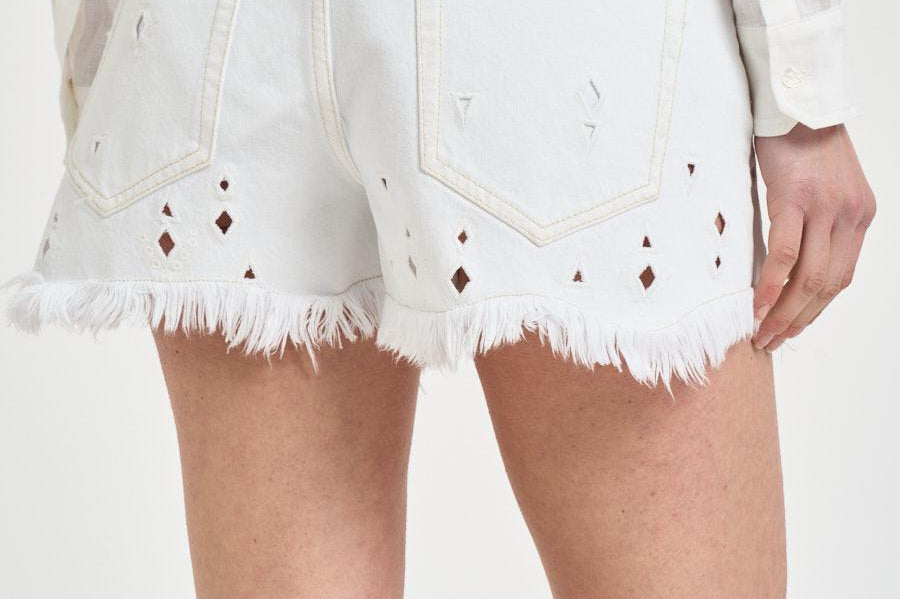 Shorts donna Aecia in denim bianco SH0300FA D2H01WHITE ISABEL MARANT 