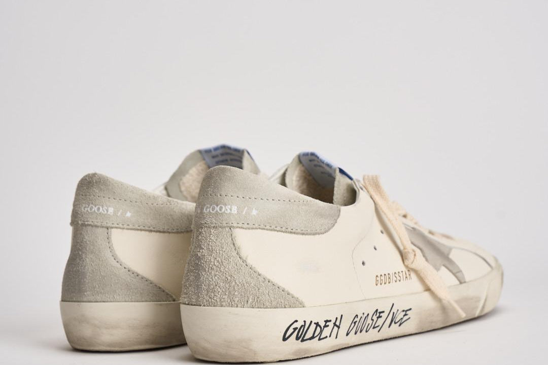 Sneakers uomo Super star bianca e grigia GMF00102 F00535911166 GOLDEN GOOSE 