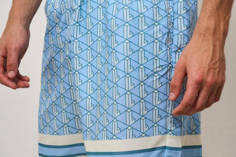 Bermuda uomo monogram celeste GH9928 GIL LACOSTE 