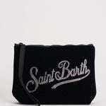 Pochette donna Aline nera in velluto e strass ALINE VLVTSTRASS00 MC2 SAINT BARTH 