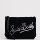 Pochette donna Aline nera in velluto e strass ALINE VLVTSTRASS00 MC2 SAINT BARTH 