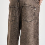 Bermuda uomo effetto slavato in denim marrone 307 WASHED BROWN WOODBIRD 