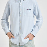 Camicia uomo Oxford gessata celeste 710B14607 001 RALPH LAUREN 