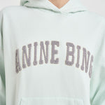 Felpa donna con cappuccio verde pastello 11858 GEE1GREEN ANINE BING 