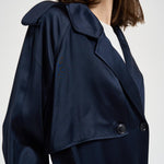 Trench donna lungo viscosa blu 11779 NAVY ANINE BING 