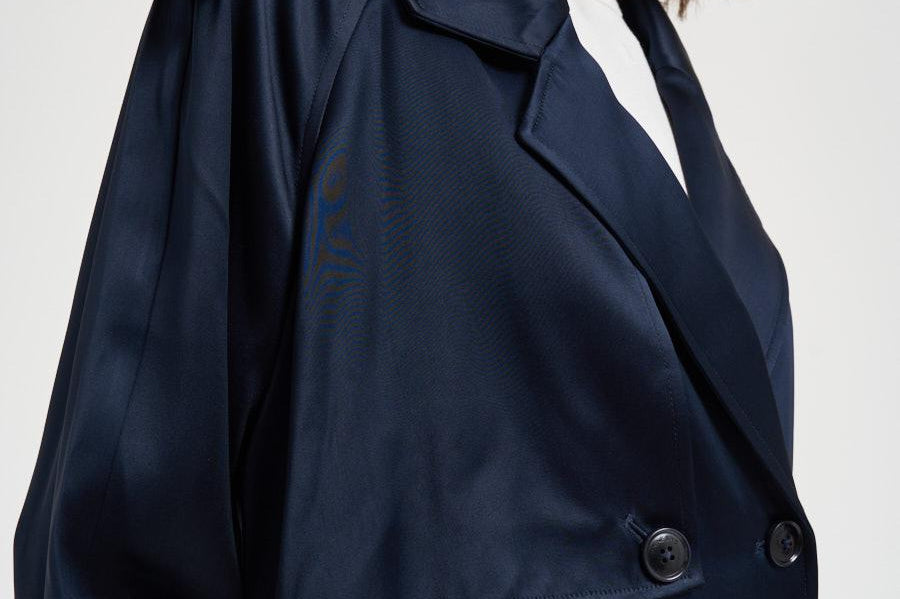 Trench donna lungo viscosa blu 11779 NAVY ANINE BING 