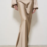 Gonna donna lunga satina beige T170351A GREIGE THE ANDAMANE 