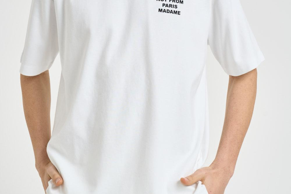 T-shirt uomo girocollo bianca TS203 CO002OPW DROLE DE MONSIEUR 