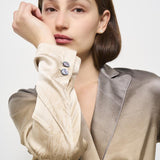 Giacca donna doppiopetto in seta Adastrgum beige 12226 514923 PIERRE-LOUIS MASCIA 