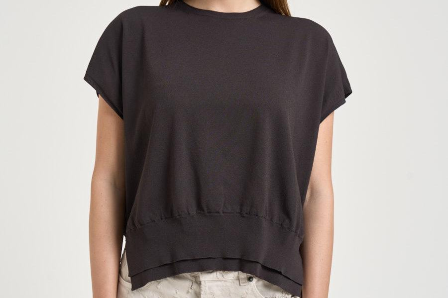 T-shirt donna in maglia marrone F6SA35 Y68 LIVIANA CONTI 