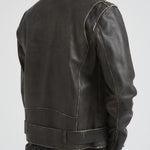 Giubbotto uomo chiodo in pelle nero GMP00297 P00064790100 GOLDEN GOOSE 