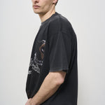 T-shirt uomo girocollo grigia con stampa MLM41135 VINTAGE BLACK003 REPRESENT 