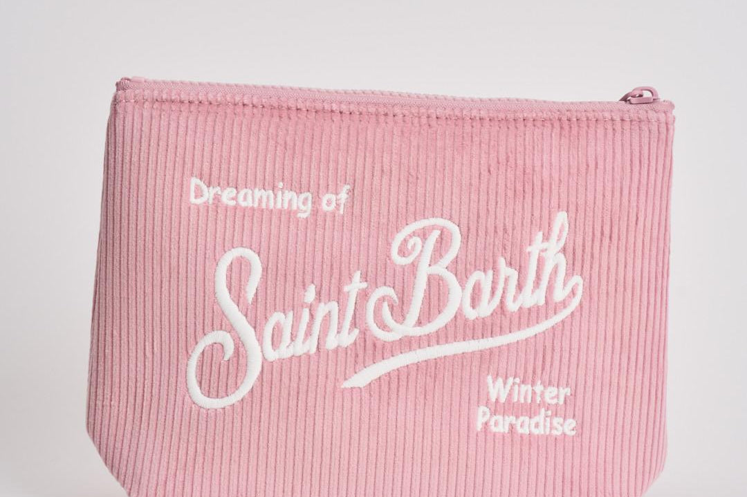 Pochette donna Aline Corduroy in velluto rosa ALINE COURD21 MC2 SAINT BARTH 