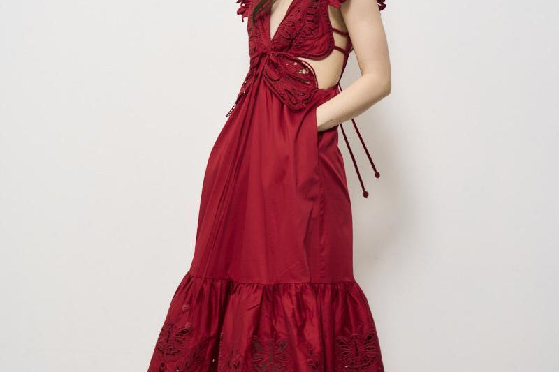 Abito donna lungo rosso 337217 RED FARM RIO GLOBAL 