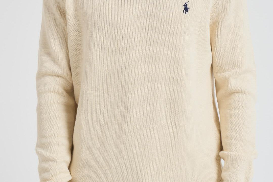 Maglia uomo in cotone panna 710810846 035 RALPH LAUREN 