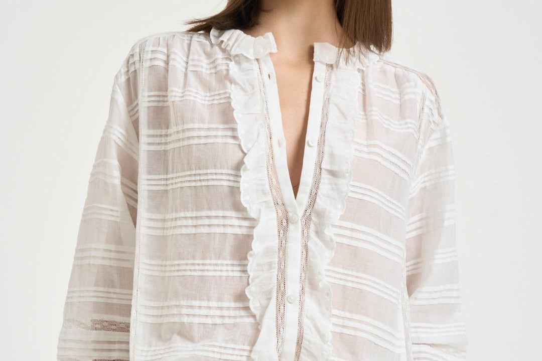 Camicia donna in pizzo bianca HT0817FA D1J05E20WH MARANT ETOILE 