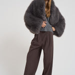 Eco pelliccia donna over grigia 9037 GRISAILLE SWORD 6.6.44 