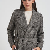 Cappotto donna doppiopetto sale e pepe 82081 NERO LOKITA MILANO 