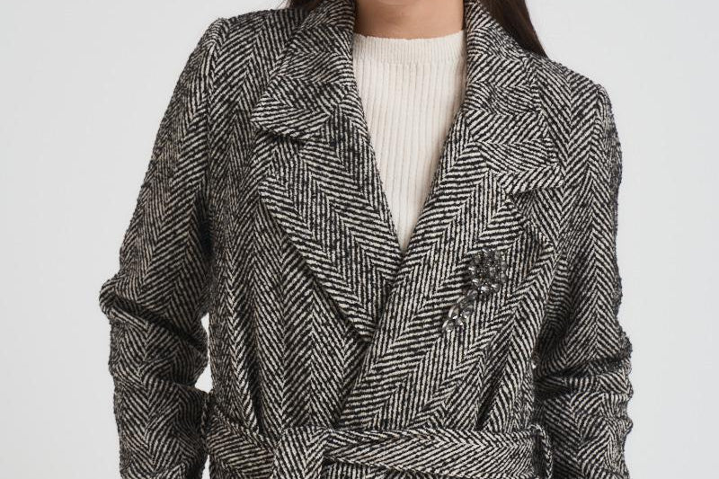 Cappotto donna doppiopetto sale e pepe 82081 NERO LOKITA MILANO 