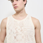 Canotta uomo traforata panna LDM101219 215215IVORY LES DEUX 