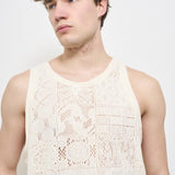 Canotta uomo traforata panna LDM101219 215215IVORY LES DEUX 