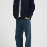 Overshirt uomo in velluto a coste blu 1000541 460 LES DEUX 
