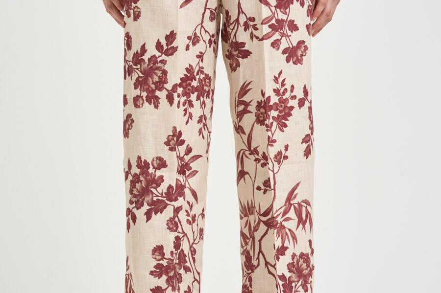 Pantalone donna stampa floreale panna S6SS66 FLW65 SEMICOUTURE 
