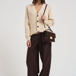 Cardigan in maglia con logo GWP00950 P00197255550 GOLDEN GOOSE 