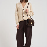 Cardigan in maglia con logo GWP00950 P00197255550 GOLDEN GOOSE 