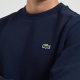 Felpa uomo girocollo in pile blu SH9608 166 LACOSTE 