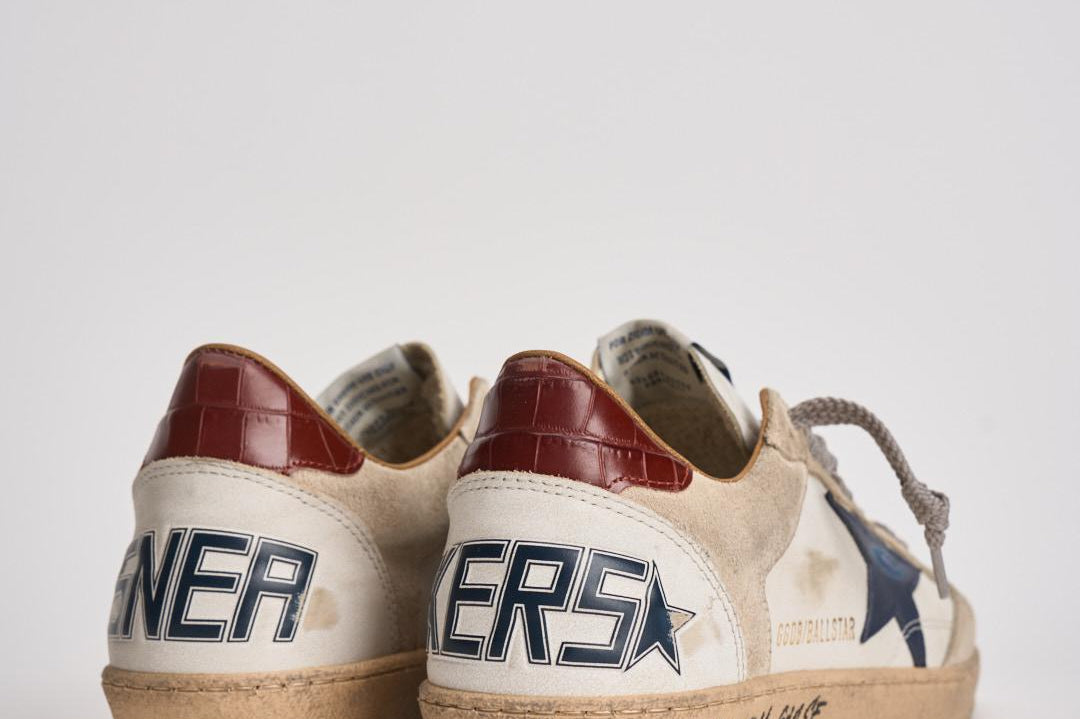 Sneakers uomo Ball star beige e blu GMF01034 F00812712387 GOLDEN GOOSE 