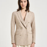 Giacca donna doppiopetto sabbia JPARIGI10BSV 610084ET924 TAGLIATORE 
