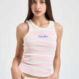 Canotta donna a righe rosa e panna ADA 01906L MC2 SAINT BARTH 