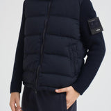 Piumino uomo con maniche in maglia blu 4100098 S0F26V0020 STONE ISLAND 
