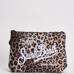 Pochette donna Aline fantasia leopardata nera e marrone ALINEL 00653L MC2 SAINT BARTH 