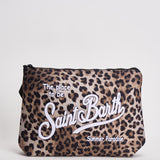 Pochette donna Aline fantasia leopardata nera e marrone ALINEL 00653L MC2 SAINT BARTH 