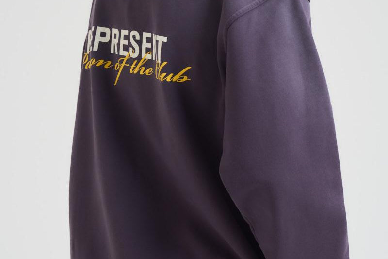 Felpa uomo con cappuccio viola MLM4270 PLUM REPRESENT 
