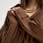Abito donna midi satinato marrone 4020 T0161CHOCOLATE THE LATEST 